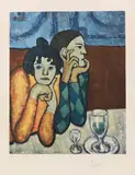 L'Arlequin et sa Compagne by Pablo Picasso, Ca. 1960, Collotype print, sold Jun 2018
