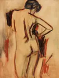 Stehender weiblicher Rückenakt by Christian Rohlfs, 1909, Watercolor, sold Jun 2018