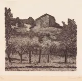 Giorgio Morandi, Paessaggio di Grizzana, le Lame, 1931, Etching