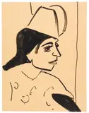 Mädchenkopf by Ernst Ludwig Kirchner, Um 1910, Brush and India ink drawing, sold Jun 2018