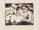 Zwei Frauen by Karl Schmidt-Rottluff, 1912, Woodcut, sold Jun 2018