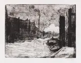 Emil Nolde, Hamburg, Freihafen, 1910, Etching