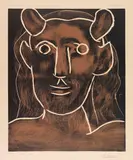 Tête de faune by Pablo Picasso, 1962, Linocut in colors, sold Jun 2018