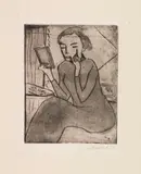 Erich Heckel, Mädchen sich schminkend, 1910, Etching