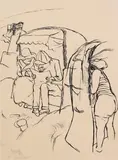 Strandkorb (Ostseebad Sohrenbohm bei Köslin, Pommern) by George Grosz, 1924, Pen and India ink drawing, sold Jun 2018