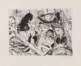 Max Beckmann, Café (im Vordergrund zwei alte Frauen), 1916, Drypoint