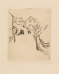 Dorfstraße by Emil Nolde, 1908, Etching, sold Jun 2018