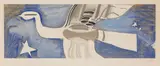 Georges Braque, Grand oiseau bleu, 1956, Lithograph in colors
