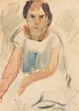 George Bouzianis, Junges Mädchen, Wohl um 1930, Watercolor