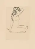 Emil Nolde, Kniendes Mädchen, 1907, Etching