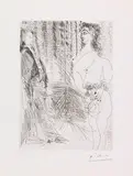 Pablo Picasso, Le cabinet particulier. Degas et une fille, 1971, Drypoint