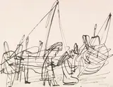 Ernst Wilhelm Nay, Ostseefischer, 1936, India ink drawing
