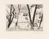 Erich Heckel, Badende an der Alster, 1913, Drypoint