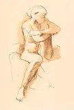 Karl Hofer, Sitzende, Wohl 1925-1930, Pen and India ink