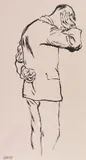 Arbeitsloser by George Grosz, Ca. 1924, Brush and India ink, sold Jun 2018