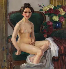 Leo Putz, Auf dem Sofa II (Gusti), 1908, Oil on canvas