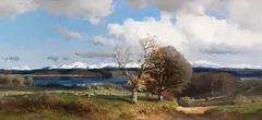 Joseph Wenglein, Blick auf den Simssee im Frühling, Wohl um 1880, Oil on canvas