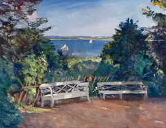 Ulrich Hübner, Garten in Travemünde, 1919, Oil on canvas