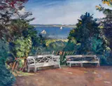 Ulrich Hübner, Garten in Travemünde, 1919, Oil on canvas
