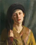 Arthur Kampf, Porträt einer Frau in orientalischem Gewand, Nach 1925, Oil on canvas