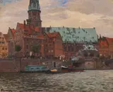 Friedrich Kallmorgen, Blick auf die St. Katharinenkirche in Hamburg