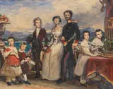 Joseph Karl Stieler, Studie zu dem Gemälde „Die Geschwister der Kaiserin Elisabeth von Österreich“, 1854, Oil