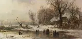 Adolf Stademann, Eisvergnügen, Wohl um 1860, Oil on canvas
