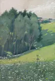 Rudolf Sieck, Frühlingswiese (Bächlein), 1902, Pastel