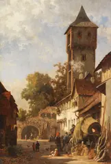 Karl Weysser, Süddeutsches Städtchen im Sommer, 1886, Oil on canvas