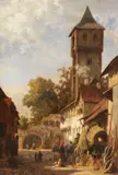 Karl Weysser, Süddeutsches Städtchen im Sommer, 1886, Oil on canvas
