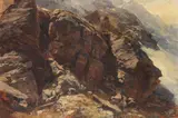Edward Theodore Compton, (Zugeschrieben) - Hochgebirgsstudie