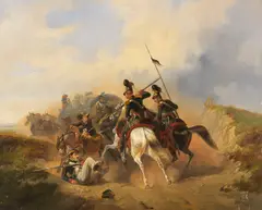 Heinrich Ambros Eckert, Überfallsszene, 1836, Oil