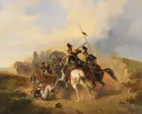 Heinrich Ambros Eckert, Überfallsszene, 1836, Oil