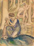 Ludwig von Hofmann, Badende Figuren am Waldsee