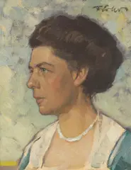 Fritz Erler, Bildnis von Olga Erler, Ca. 1905/1907, Oil on canvas