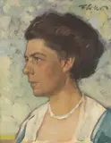 Fritz Erler, Bildnis von Olga Erler, Ca. 1905/1907, Oil on canvas