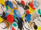 Ernst Wilhelm Nay, Scheiben und Halbscheiben, 1955, Oil on canvas
