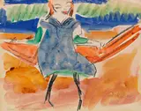 (Fränzi) Kind in der Hängematte by Erich Heckel, 1909, Watercolor, sold Dec 2017