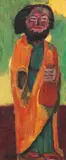 Emil Nolde, Holzfigur (Judas), 1913, Oil on canvas