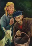 Albert Birkle, Klettenfeve und Josevetter, 1927, Oil on cardboard