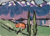 Emil Nolde, Bergfrühling, 1920/ 24, Watercolor