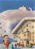 Alfons Walde, Luis Trenker "Sonne über Sorasass", 1953, Oil