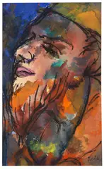 Schauender by Emil Nolde, 1931/ 1935, Watercolor, sold Dec 2017
