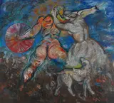 Sandro Chia, Der Hund und sein Meister, 1983, Oil on canvas