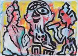Plato, Sokrates und Aristoteles 3 by A. R. Penck, 1996, Acrylic on canvas, sold Dec 2017