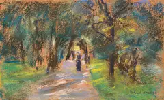 Sommerliche Allee by Max Liebermann, Um 1907, Pastel, sold Dec 2017