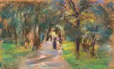 Max Liebermann, Sommerliche Allee, Um 1907, Pastel