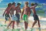 Rainer Fetting, 5 Jungen am Meer
