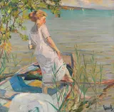 Edward Cucuel, Sommermorgen am Starnberger See, Um 1920/25, Oil on canvas