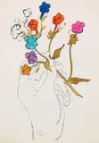 Andy Warhol, Hand and Flowers, 1957, Watercolor
